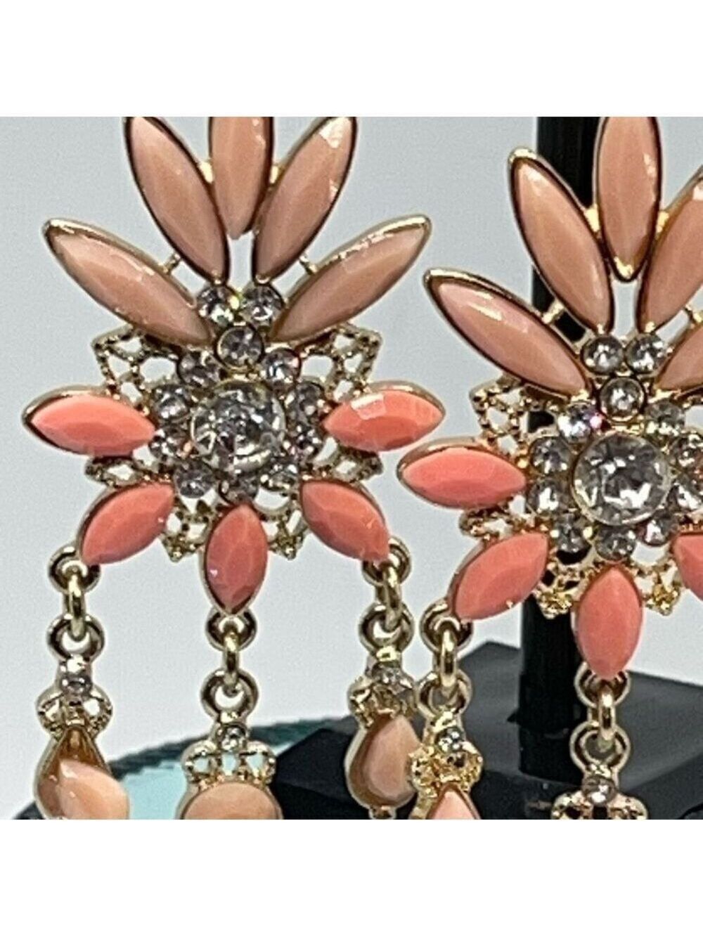 Baubles Gold Coral Crystal Dangle Earrings $16 ea or bundle 3/$25